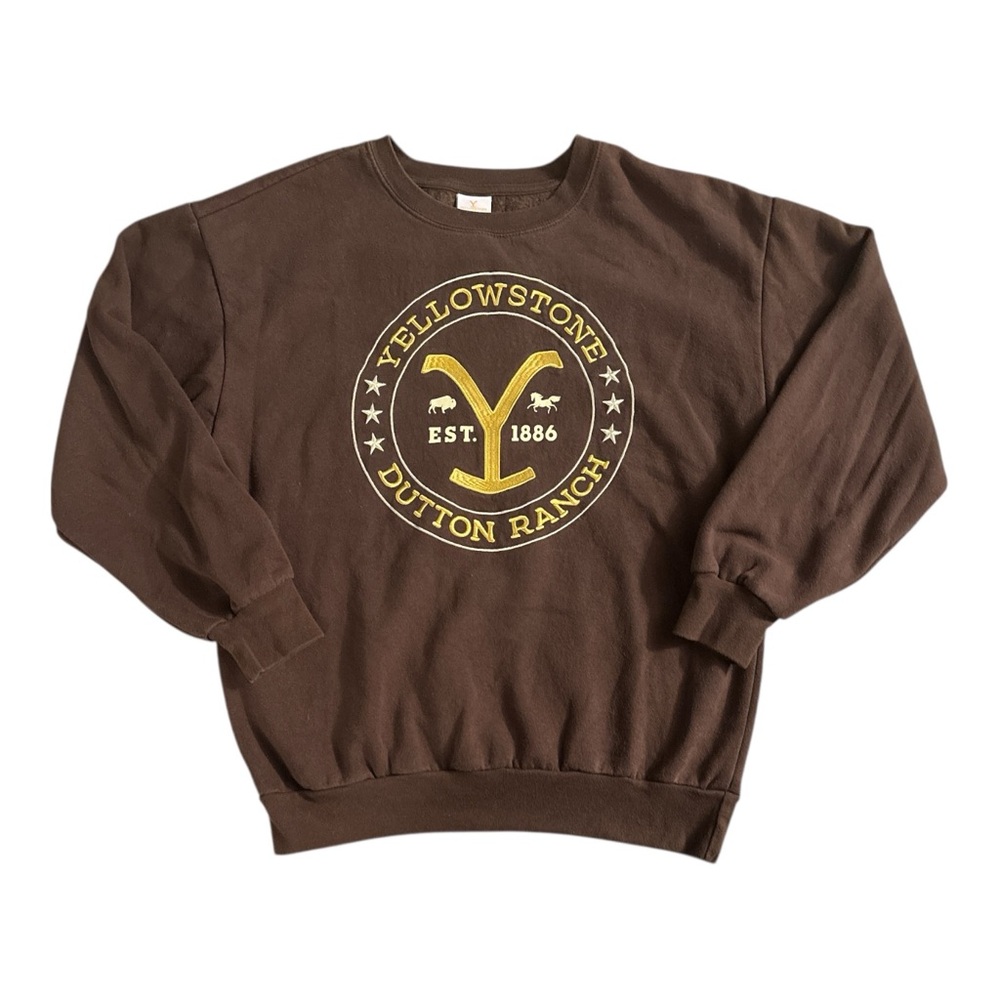 Yellowstone Women’s Pullover Dutton Ranch Sweatshirt, Brown, Medium